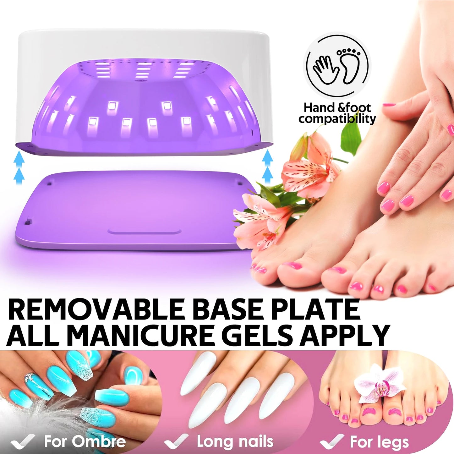 Rechargable UV LED Nail Lamp Dryer With HD Display 50W