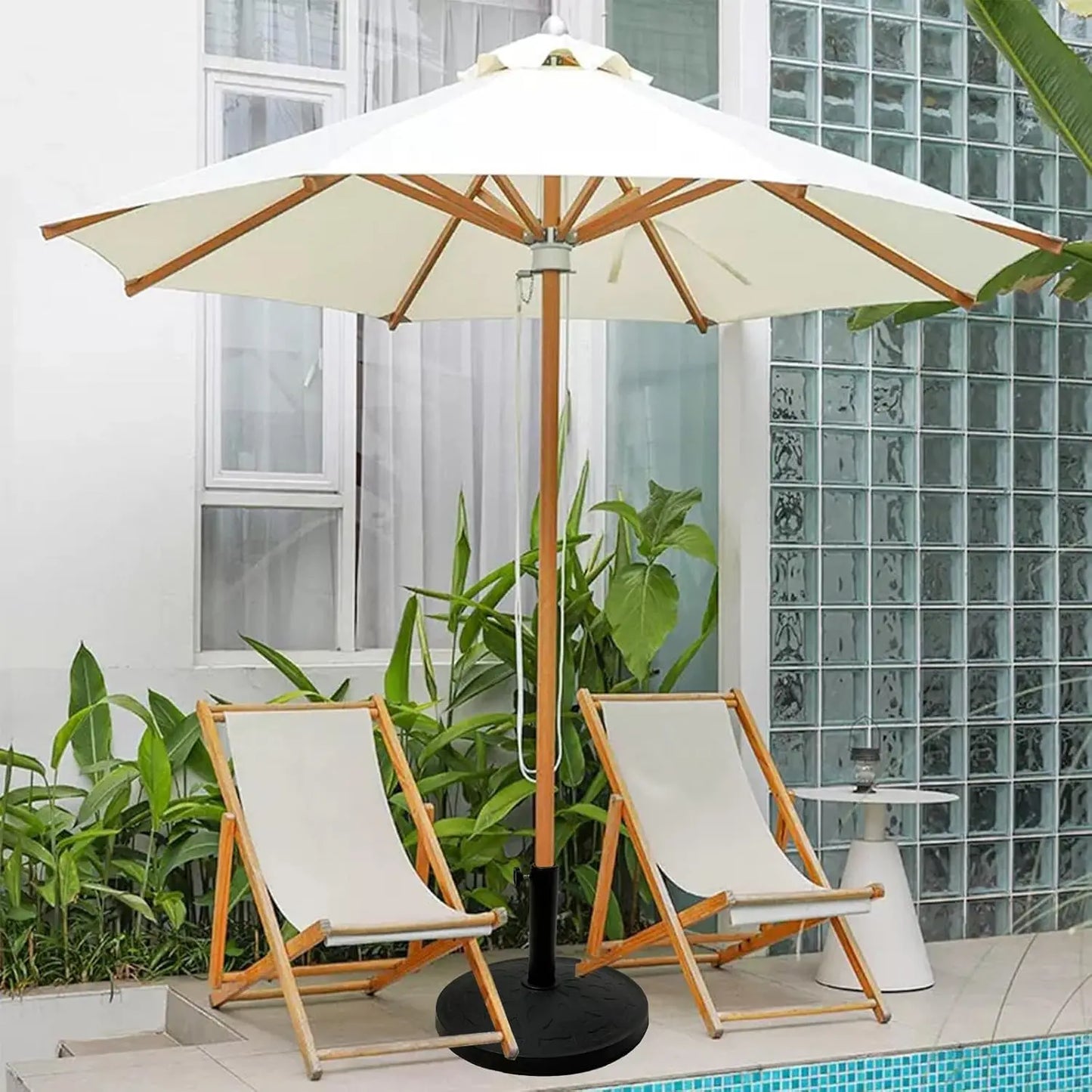 Durable Fillable Patio Umbrella Base with Heavy Duty Stand