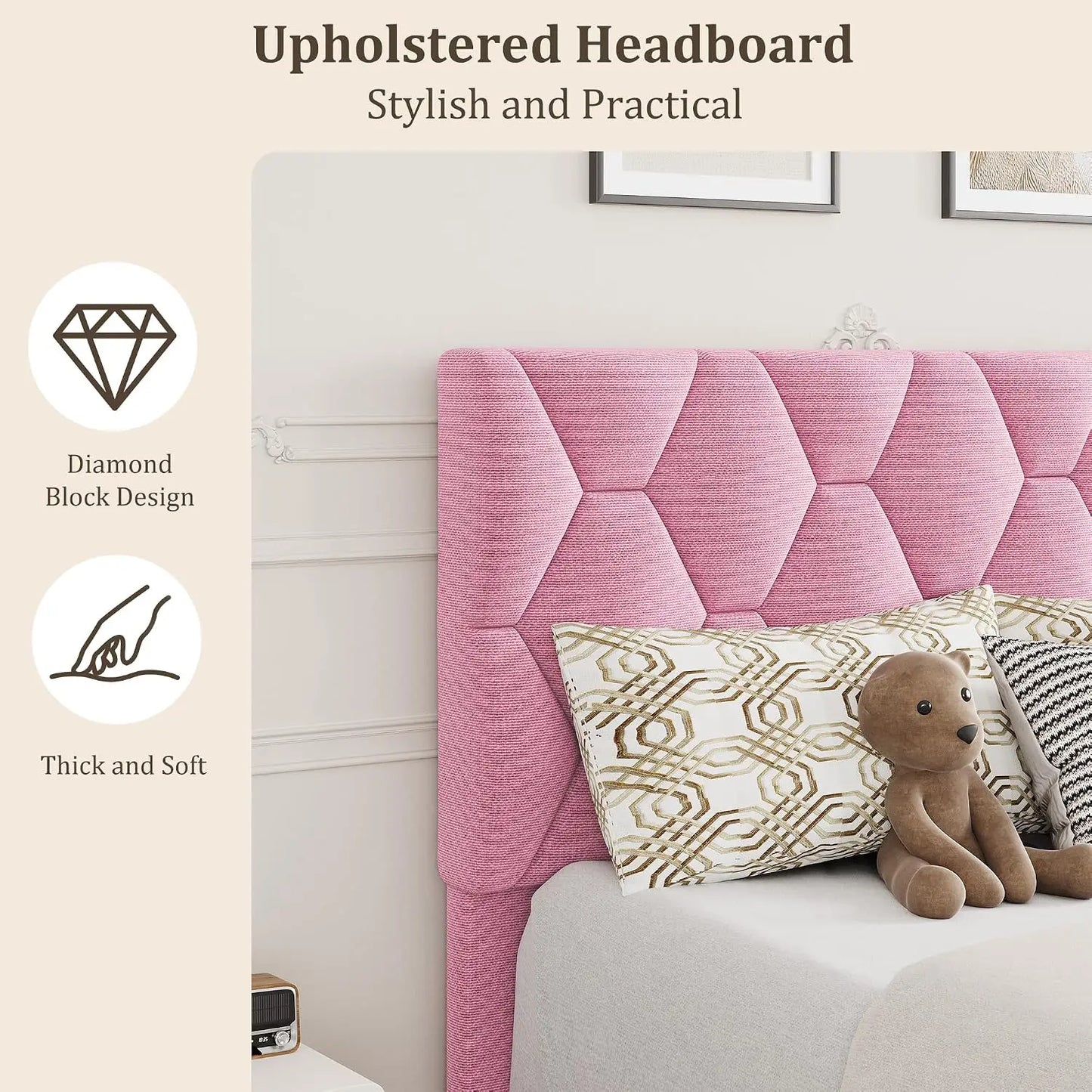 Modern Upholstered Platform Bed Frame With Ample Storage Space