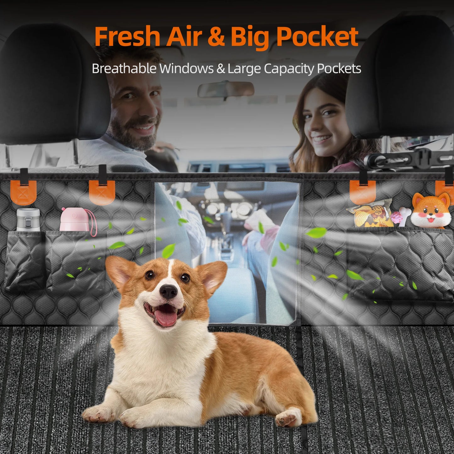 Back Seat Dog Cover With Non Slip Mat Waterproofing