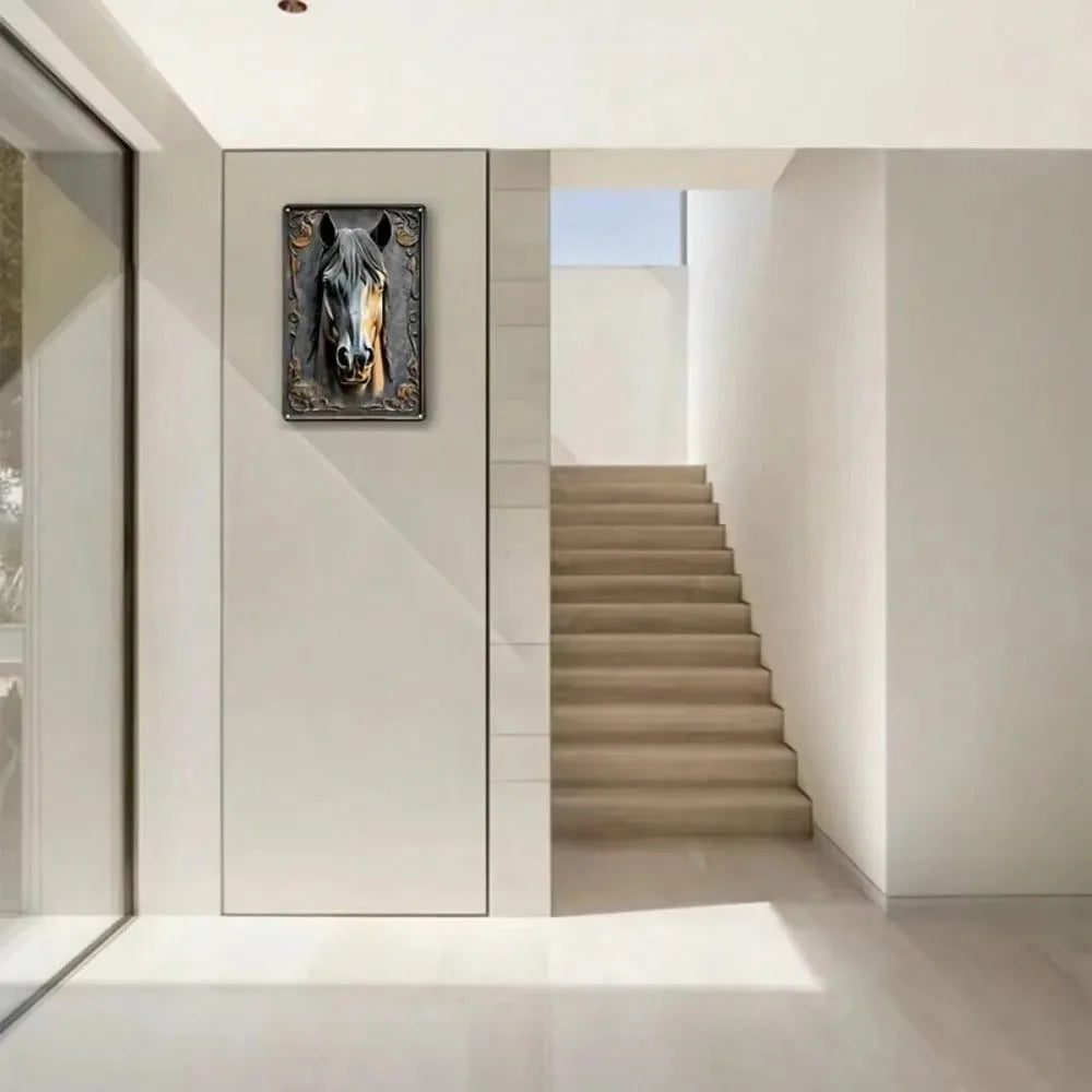 Elegant 3D Metal Horse Head Wall Art Equestrian Decor