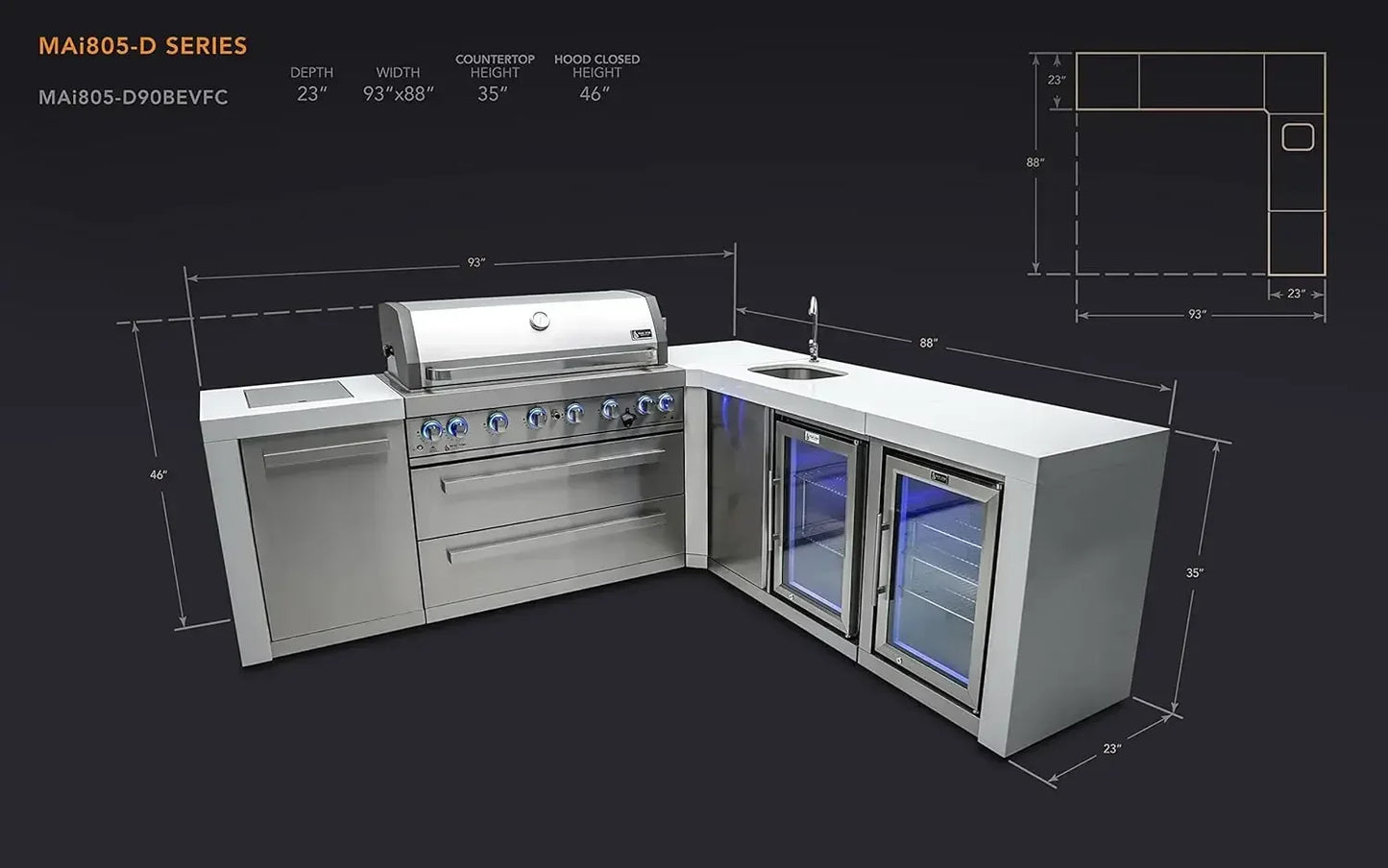 44-Inch 6-Burner 115000 BTU Deluxe Gas Outdoor Grill