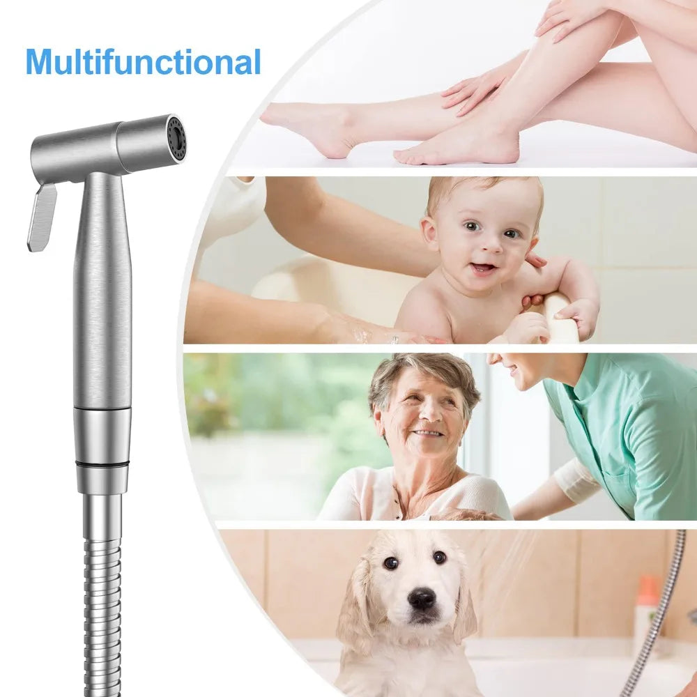 Handheld Bidet Sprayer for Toilet Adjustable Water Pressure Control Bidet Hose Attachment Shower Spray Cloth Diaper Sprayer Kit