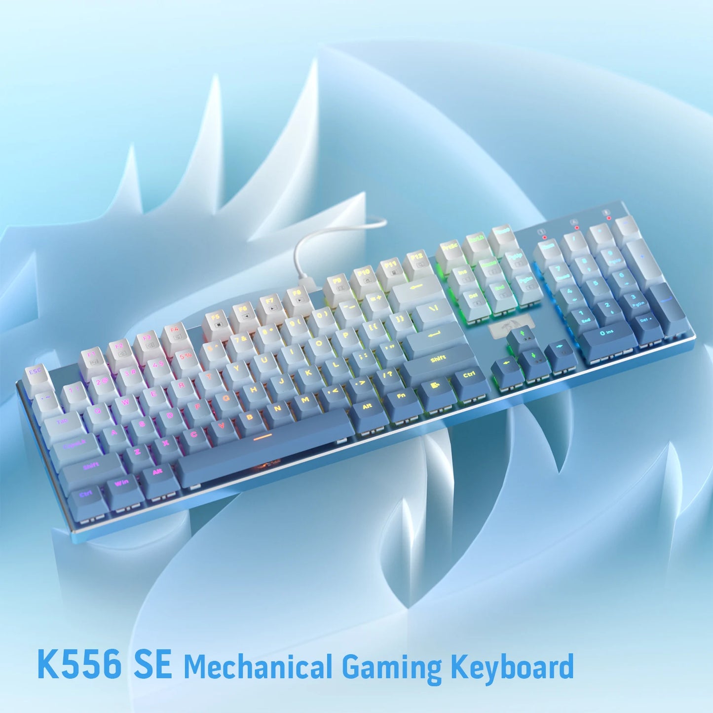 Redragon K556 SE RGB LED Backlit Wired Mechanical Gaming Keyboard, Aluminum Base, 104 Keys, Hot-Swap Linear Quiet Red Switch