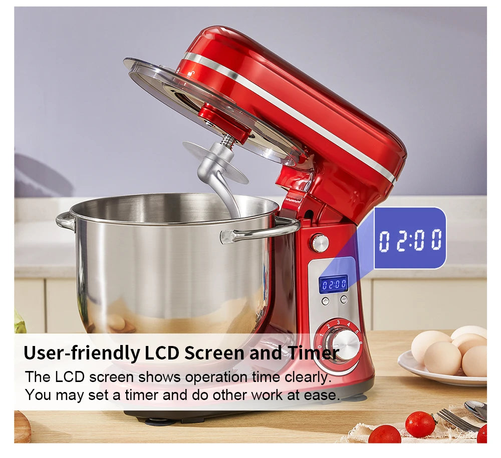 BioloMix Kitchen Food Stand Mixer 1200W 6L Quiet Motor