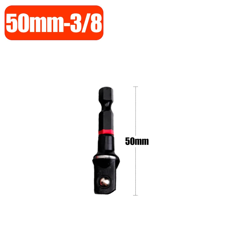 Impact Socket Adapter 1/4" 3/8" 1/2" Square Socket Driver Extension Bit Power Tools Hex Shank Impact Driver Socket Adapter