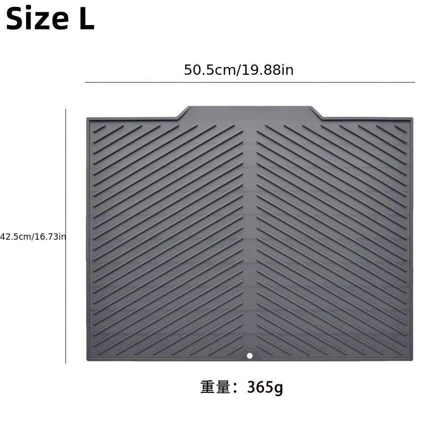 1pc Silicone Draining Pad Diversion Opening Slope Dish Cup Storage Pad Bathroom Water Filter Pad Non-Slip Mat Kitchen Unit Heat
