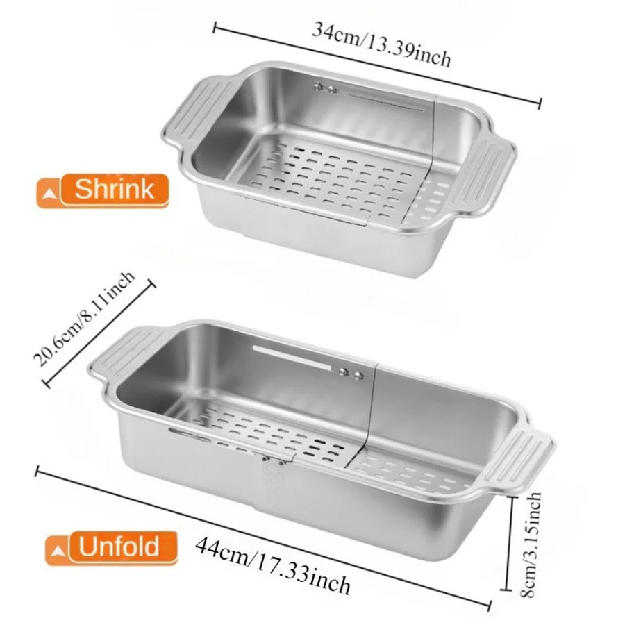 Stainless Steel Telescopic Sink Filter Basket For Pasta