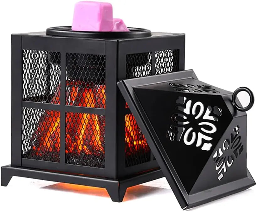 Electric Fireplaces Wax Heater,Metallic Wax Burner Scented Wax Heater for Home Office Gifts and Decorations (Wood Grain)