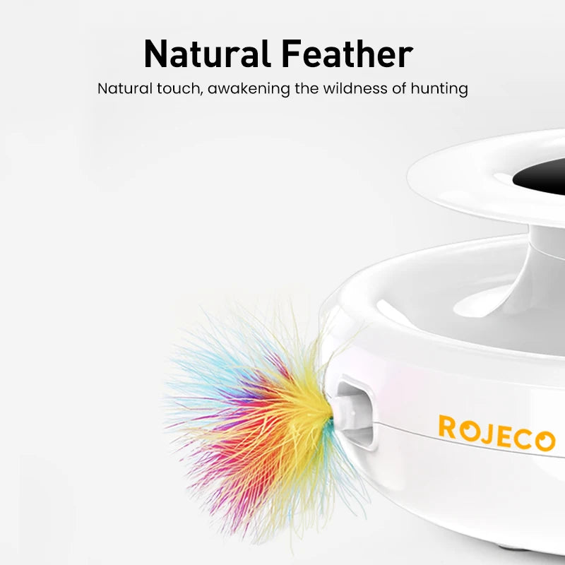 Rojeco 2 in 1 Feathered Cat Toy With Interactivity