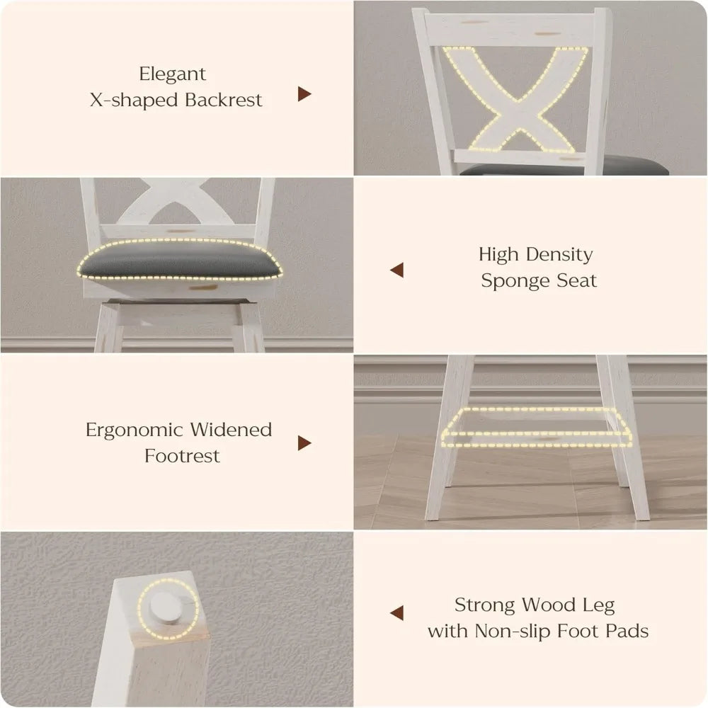 Repick XBack Bar Stools Package Of 4 Sturdier Swivel