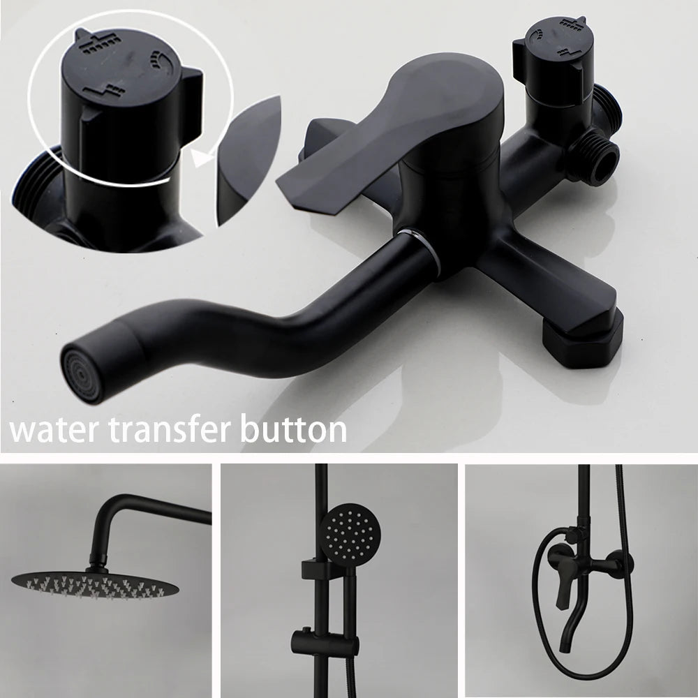 Wall Mounted Rainfall Shower Kit With Three Way Mixer