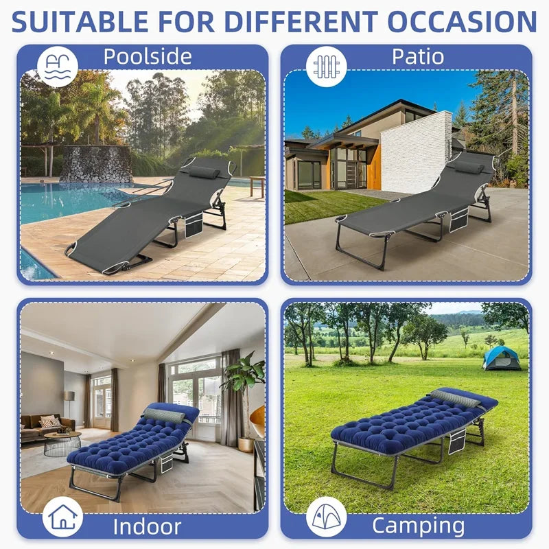 Portable Camping Cot With Mattress Folding Bed For Outdoors