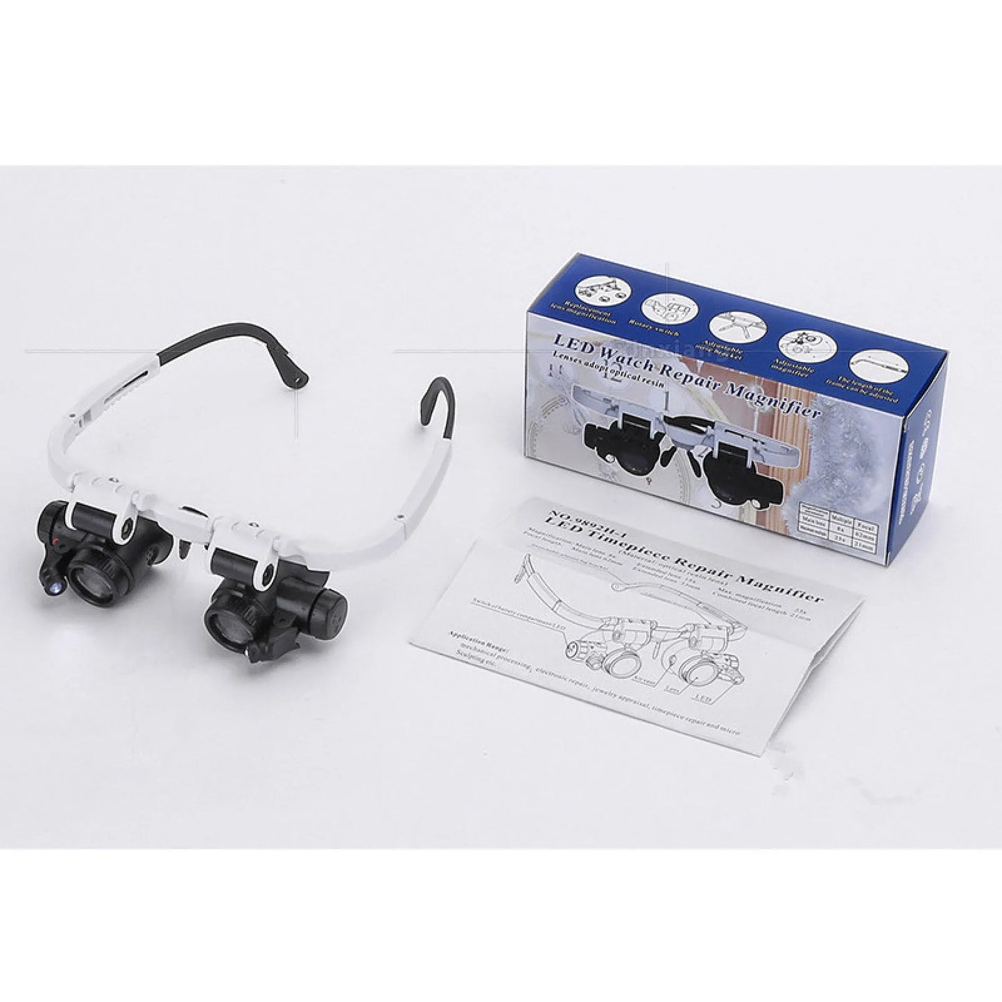 8X 15X 23X Adjustable Dual Polished Crystal Acrylic Lens Jewelry Watch Repair Magnifier Glass Head Eye Loupe Measurement Tools