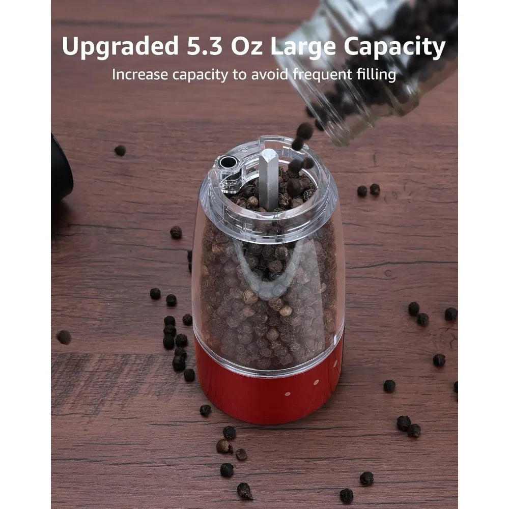 Electric Salt and Pepper Grinder Set with Adjustable Coarseness