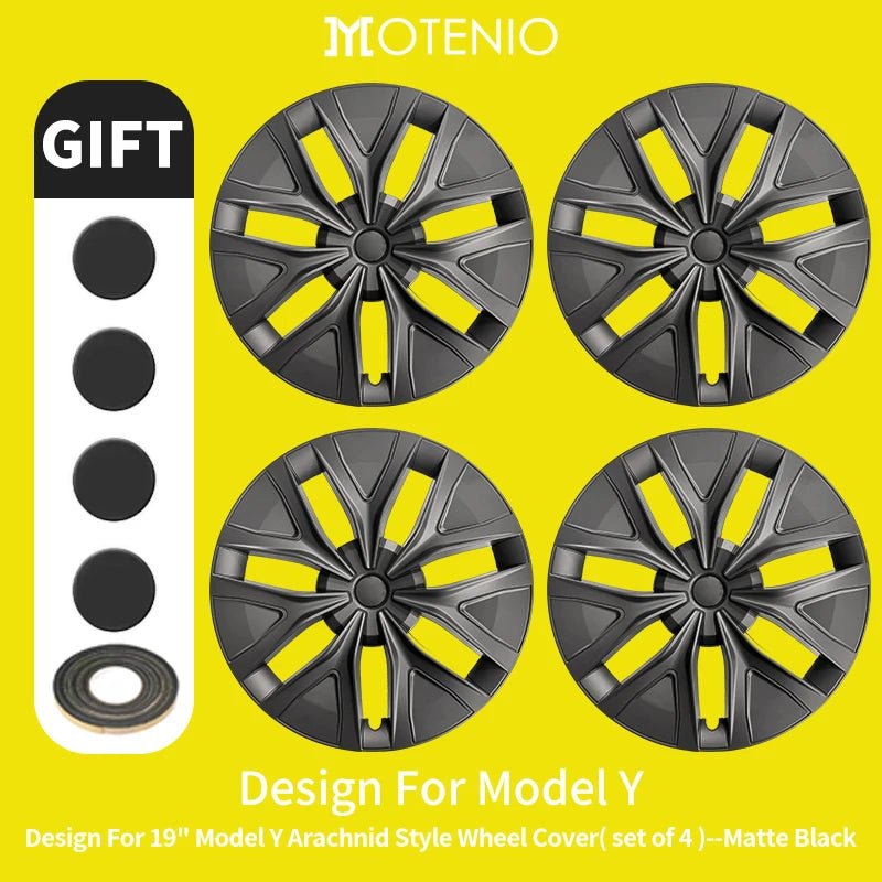 4PCS Design for TESLA Model Y 2020-2024 Vehicle Full Coverage Blade Wheel Cover Cap 19 Inches Hubcaps Automobile Accessories