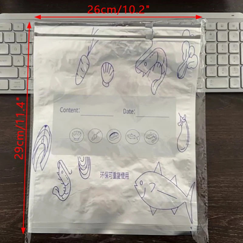 10/30Pcs Large Capacity Aluminum Foil Food Storage Bags Leakproof Zip Lock Fresh-Keeping Reusable Kitchen Freezer Bags