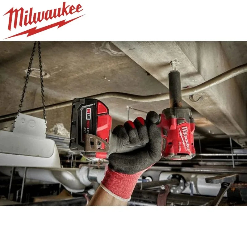 Milwaukee 400N Brushless Cordless 1/2 Electric Wrench Car Truck Repair Screwdriver Impact Drill Rechargable For 18V Battery Tool