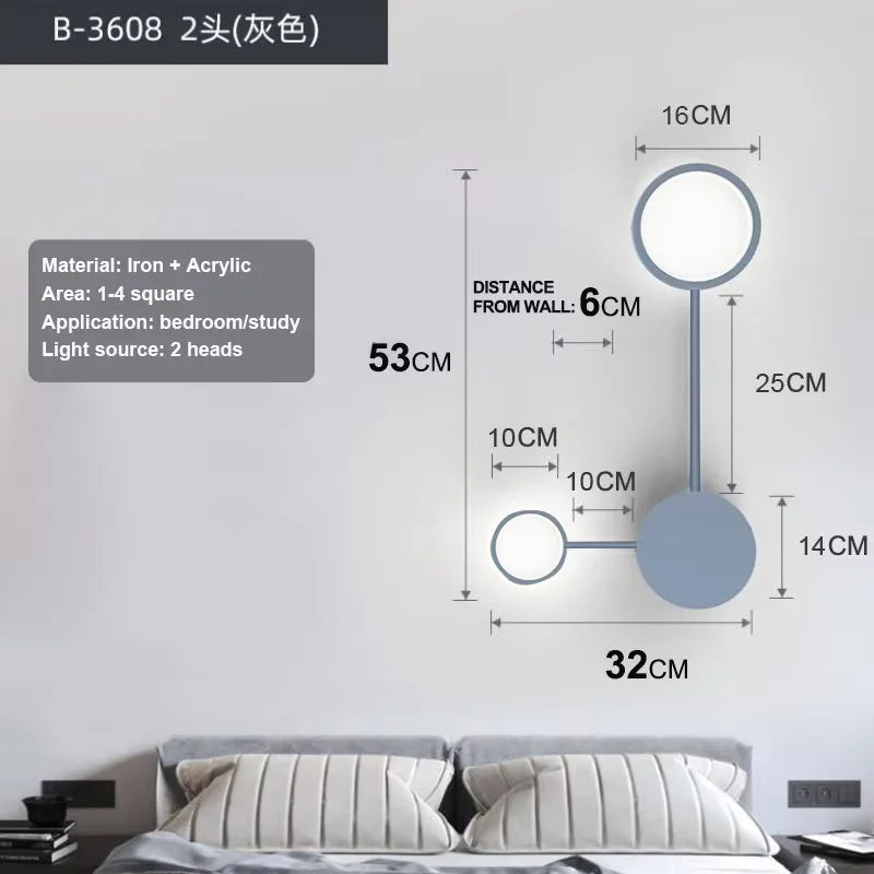 Nordic Modern Wall Lamp Led Minimalist Wall Light Living Room Bedroom Staircase Light Home Decoration Bedside Wall Sconce Lamps