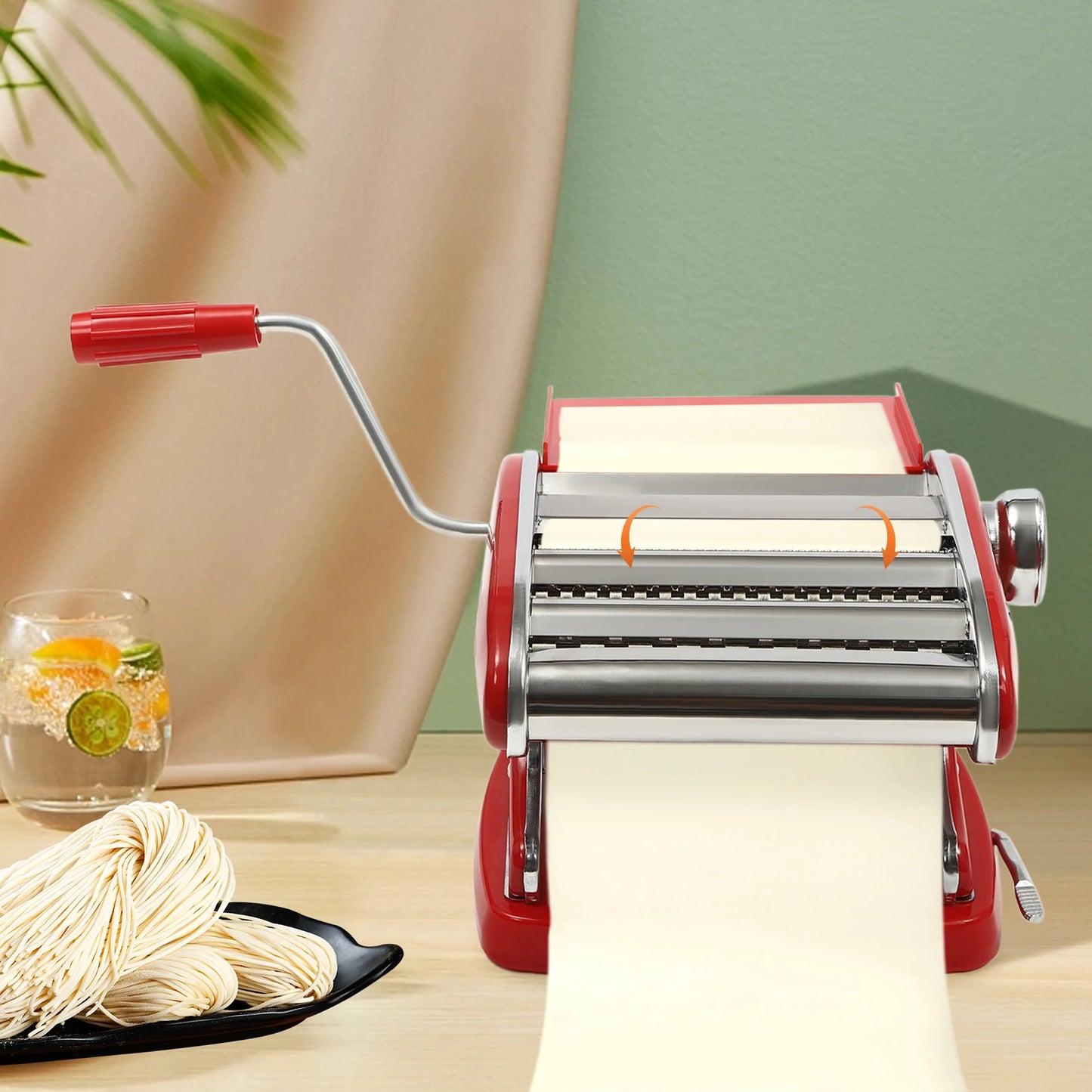 Manual Pasta Maker Machine Stainless Steel with 6 Settings