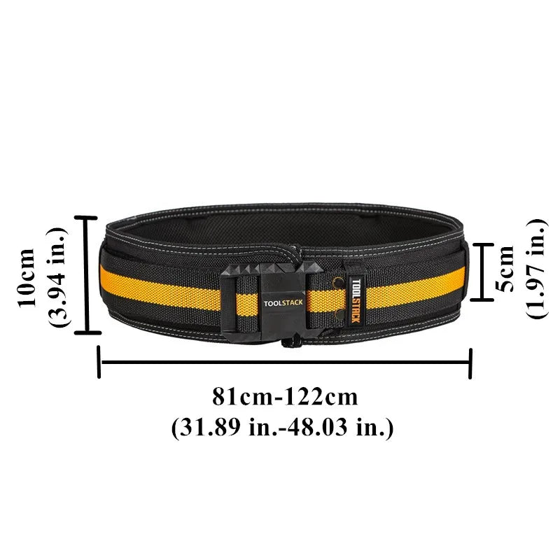TOOLSTACK Construction Belt Thickened High-Quality Oxford Firm Stitching Work Belt Lightweight Adjustable Buckle Working Belt
