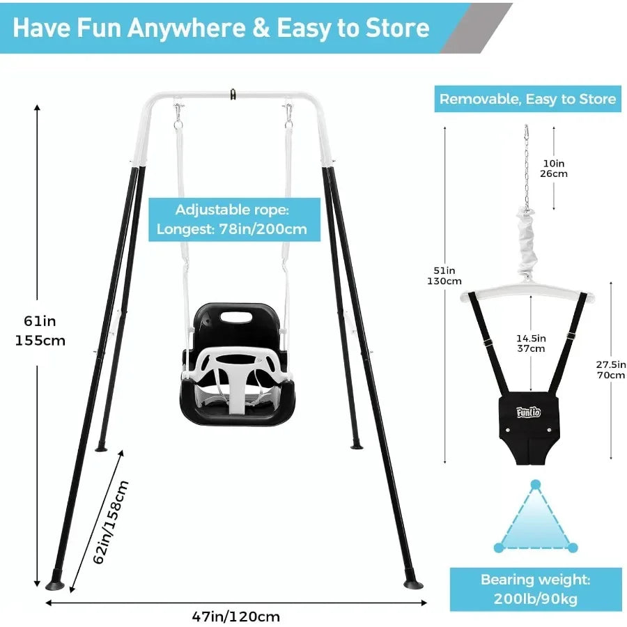 Two In One Toddler Swing Set Indoor Outdoor Activity