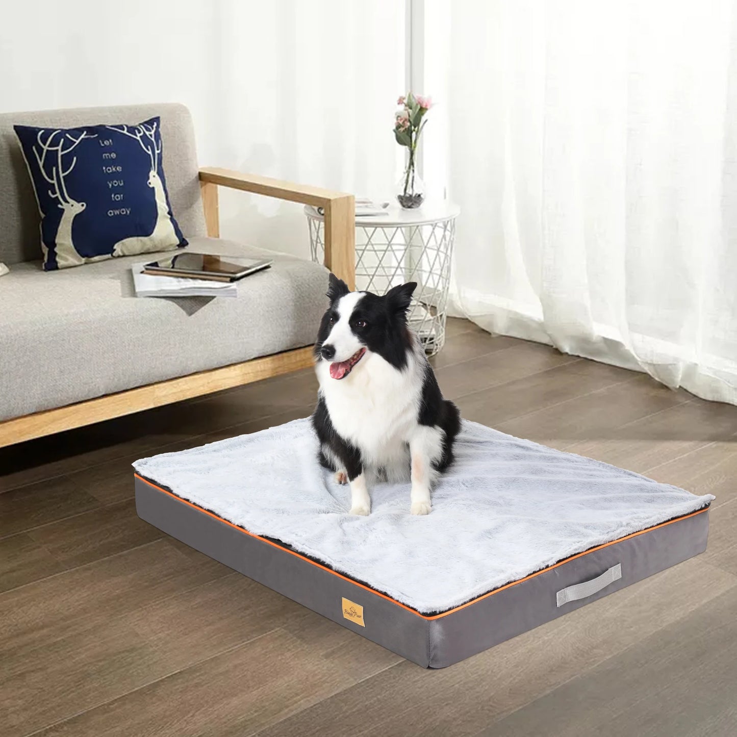 Large Orthopedic Dog Bed with Padded Foam Cushion and Washable Cover