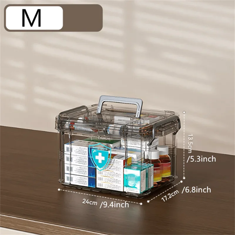 Transparent Pill Organizer With Tray Water Resistant Storage