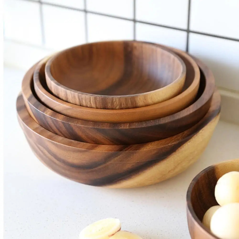 Eco Friendly Wooden Salad And Soup Bowl For Kitchen