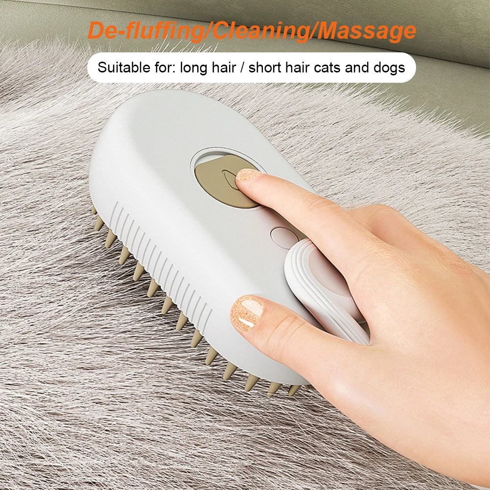 Usb Rechargeable Cat And Dog Grooming Brush With Spray