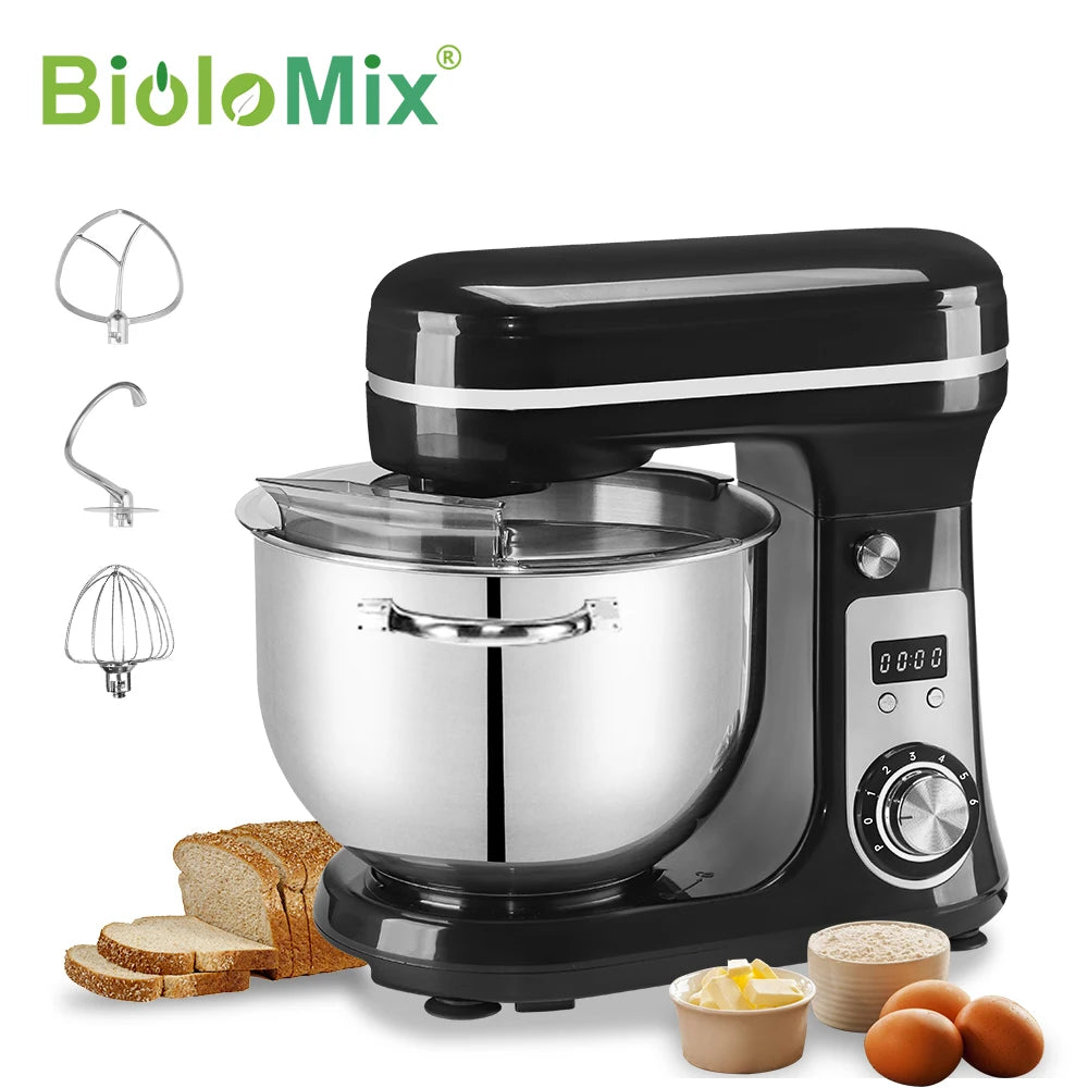 BioloMix Kitchen Food Stand Mixer 1200W 6L Quiet Motor