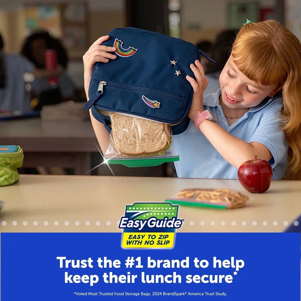 Reusable Sandwich Bags 300 Count Grip n Seal Technology Easy Open Tabs Non Slip Textured Grips Ideal Lunches Picnics Storage