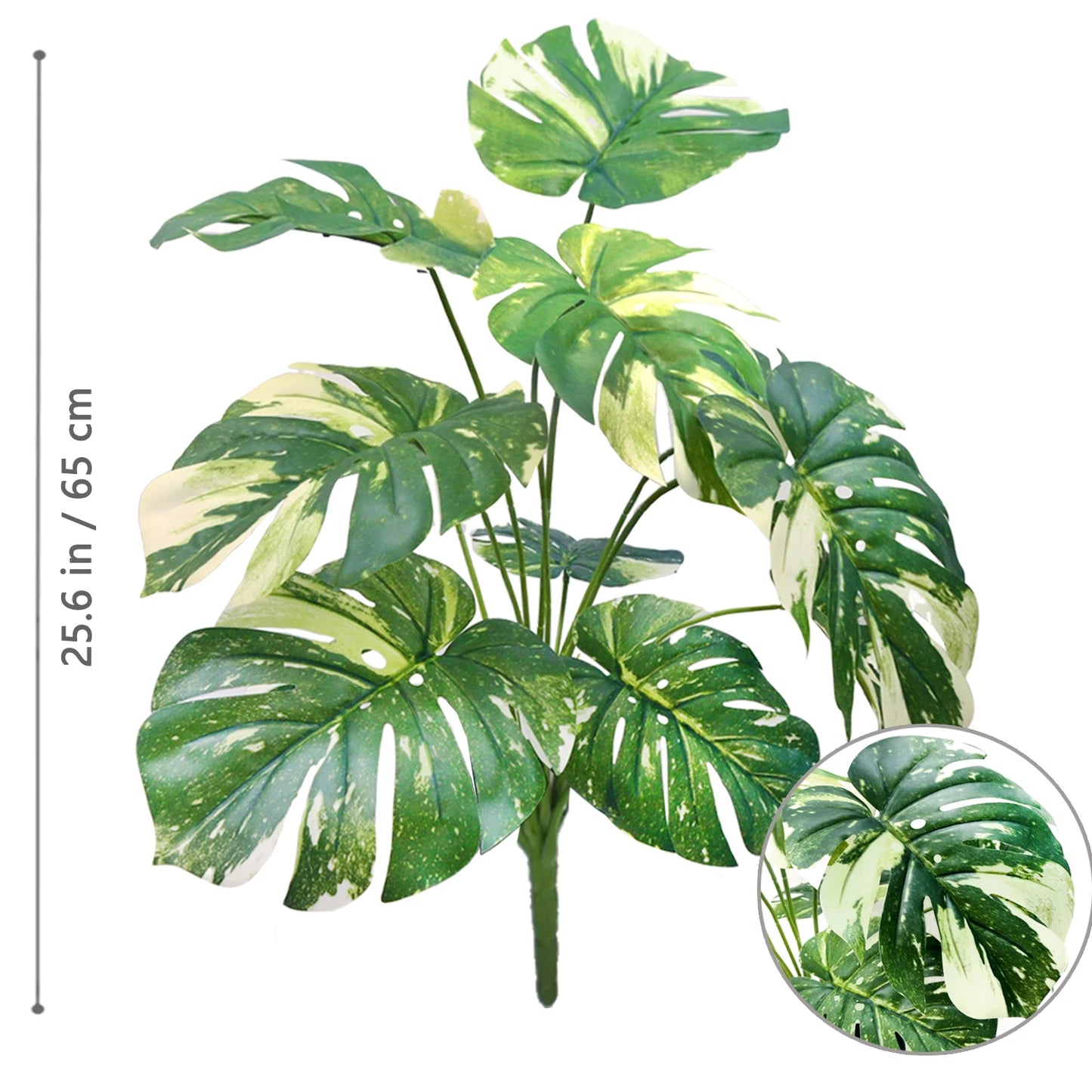 40-130cm(51.18in) Artificial Monstera Plant Fake Palm Tree Plastic Turtle Leaf Green Plant for Home Garden Room Office Decor