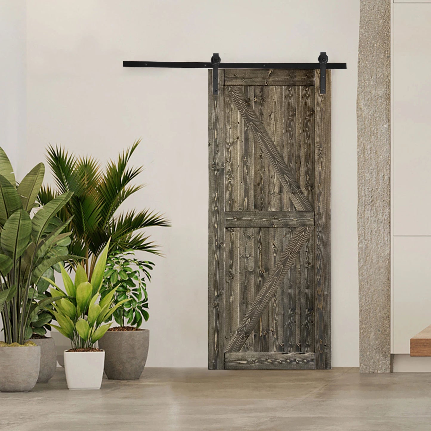 36 In. X 84 In. Sliding Barn Door With 6.6FT Hardware Kit