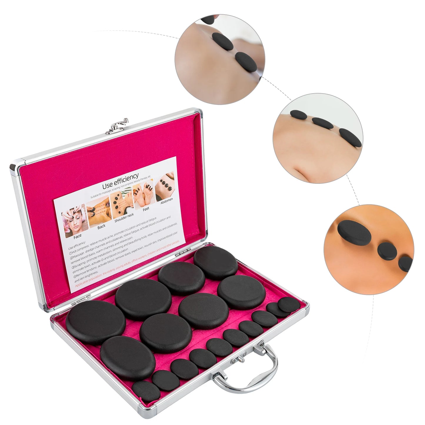 Hot Stones Massage Set with Heater Box for Relaxing Relief