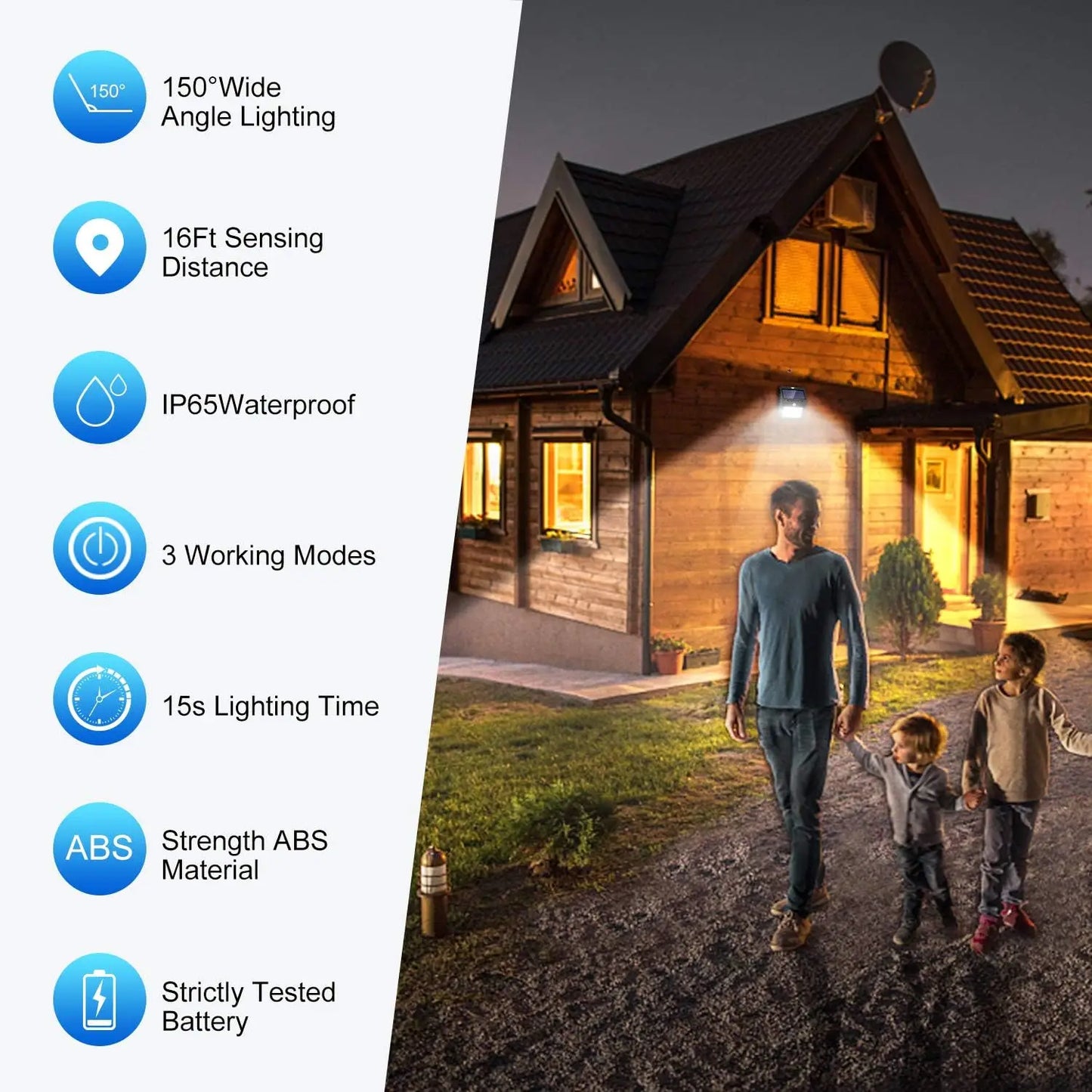 Solar Outdoor Lights - 4 Pack Motion Sensor Safety Lights