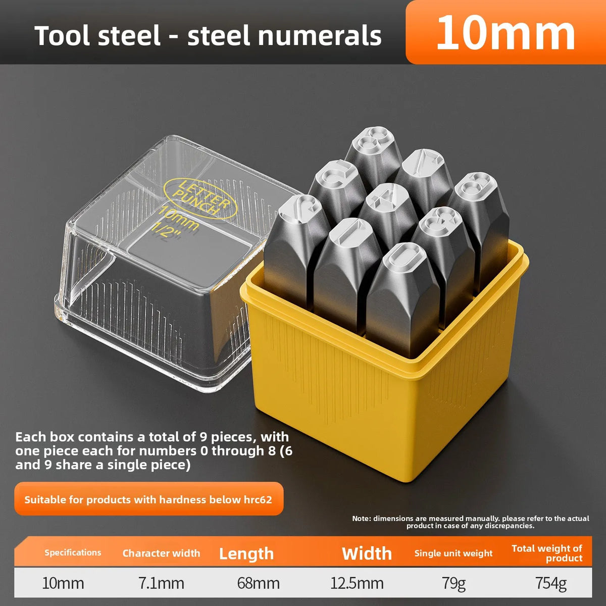 Factory Direct Letter Steel Stamp Set Hardened Industrial Number & Letter Punch Dies