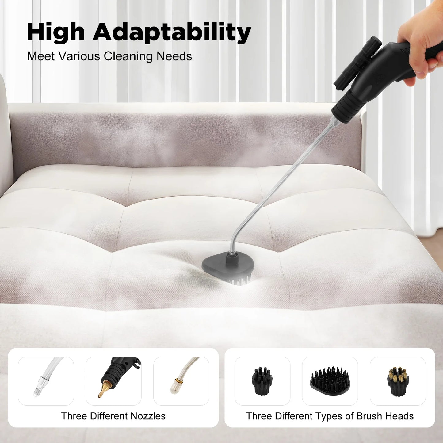 110V/220V High Pressure Steam Cleaner Set Steam Cleaning Machine Portable 6-Gear Cleaner for Car Kitchen Floor Cleaning