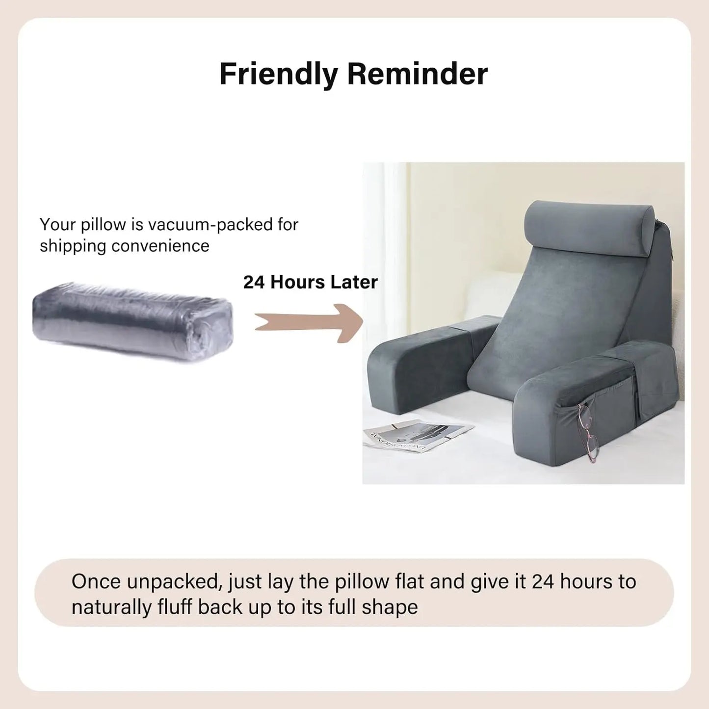 Bedrest Back Pillow For Reading And TV Watching Comfort