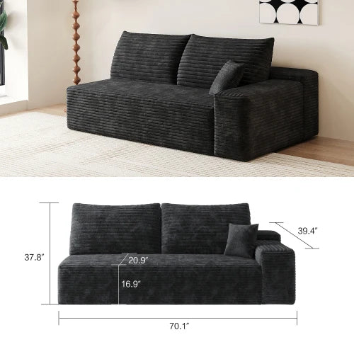 Cloud Style Modular Reclining Sectional Sofa With Fluffy Cushions