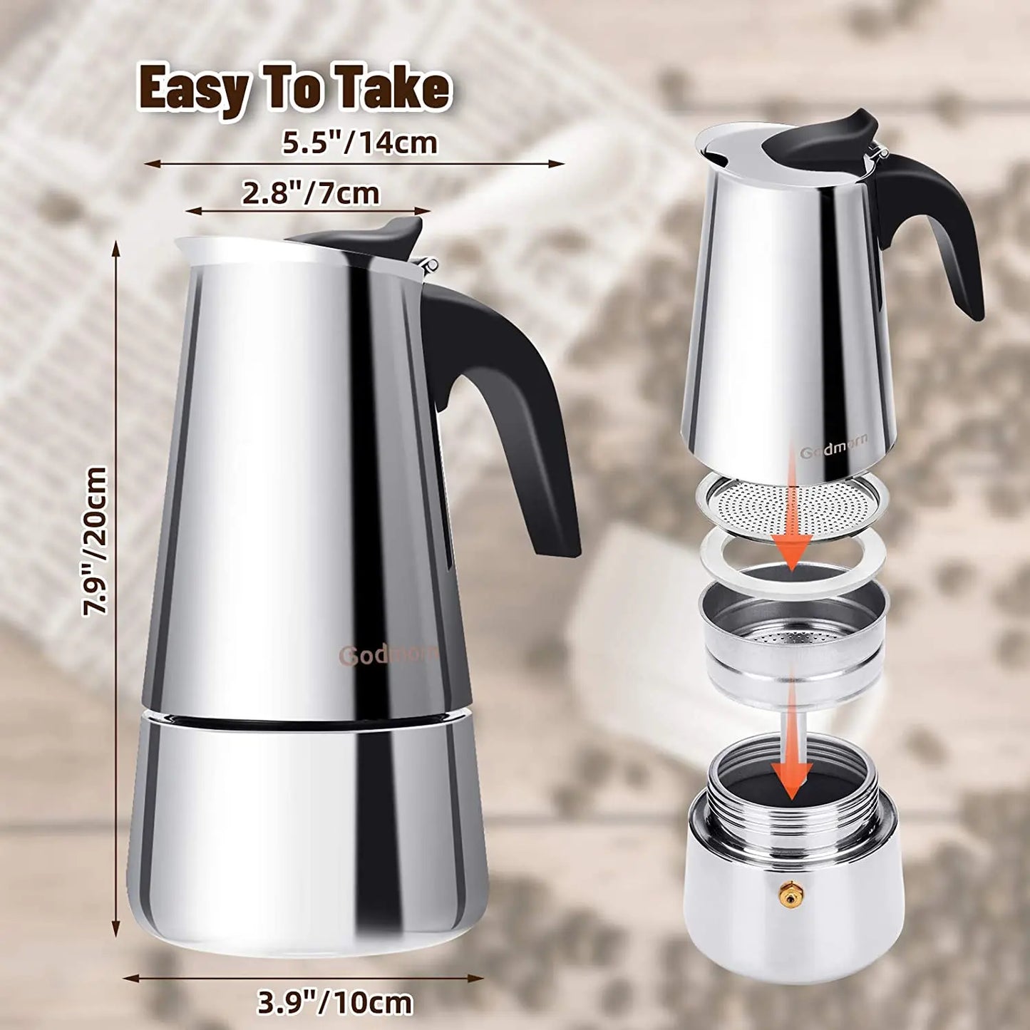 6 Cups Moka Pot Caffe Machine Espresso Coffee Maker