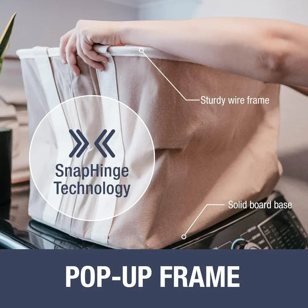 Foldable Laundry Basket 2-Pack 60L Collapsible Storage Hamper with Handles Space Saving Home Organization
