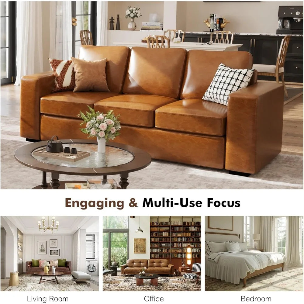 Modern Faux Leather Sofa For Living Room And Office