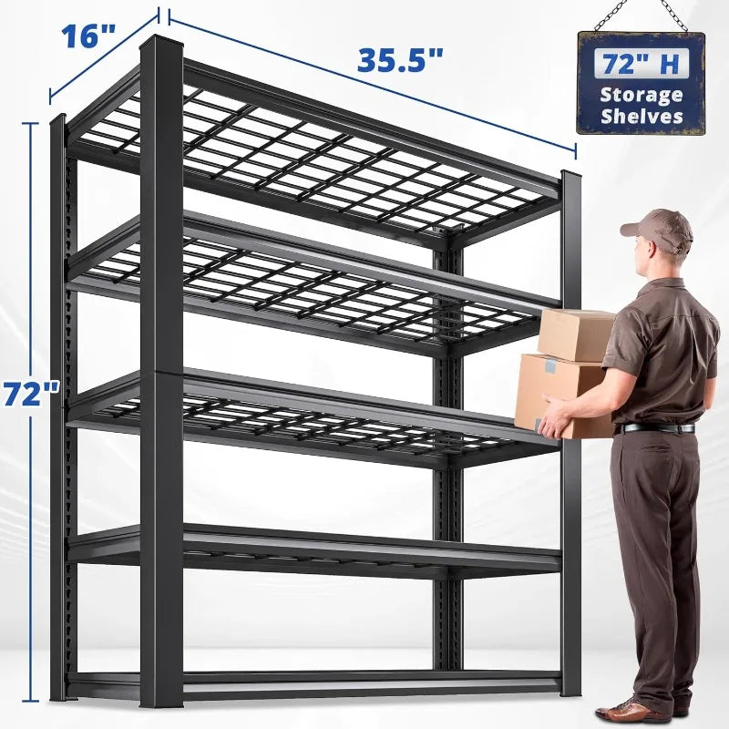 REIBII 3010LBS Storage Shelves 72 H Garage Heavy Duty Shelves