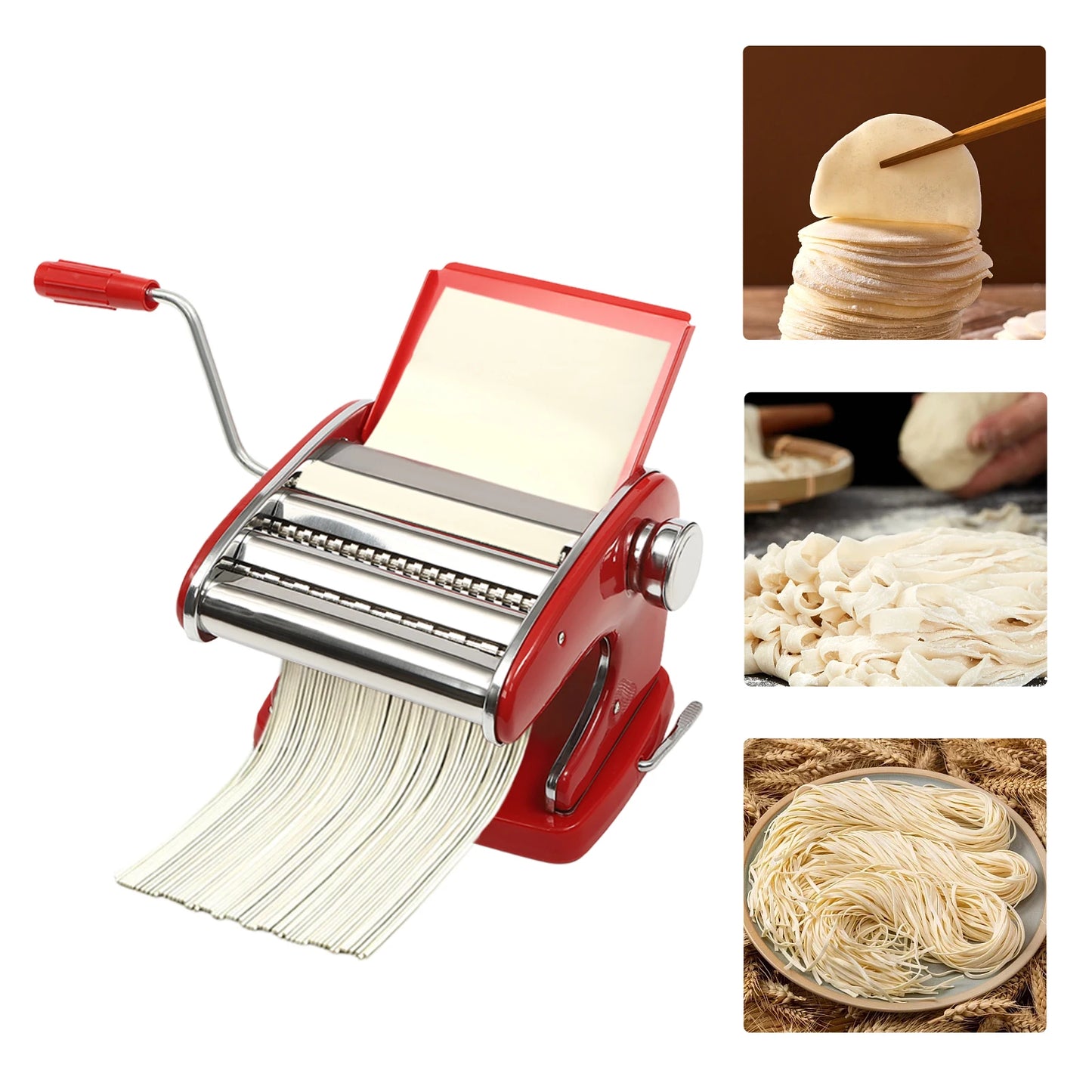 Manual Pasta Maker Machine Stainless Steel with 6 Settings