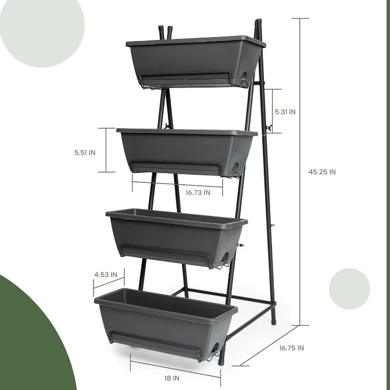 4 Tier Raised Garden Bed Tall 45 Inch Vertical Elevated Planter