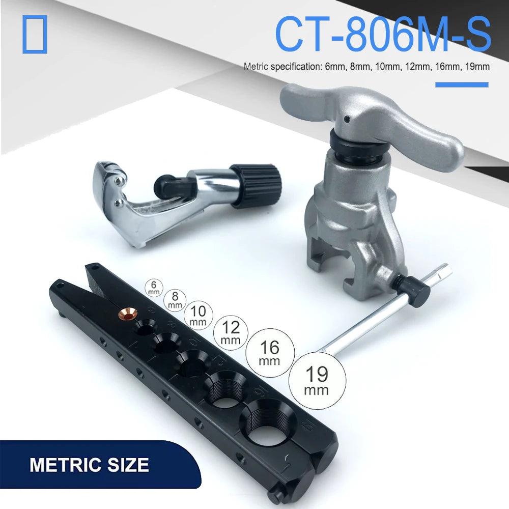Inch/Metric 6 Hole Single Splint Eccentric Tube Expander Air Conditioner Copper Pipe Bellmouth Eccentric Flaring Tool Kit