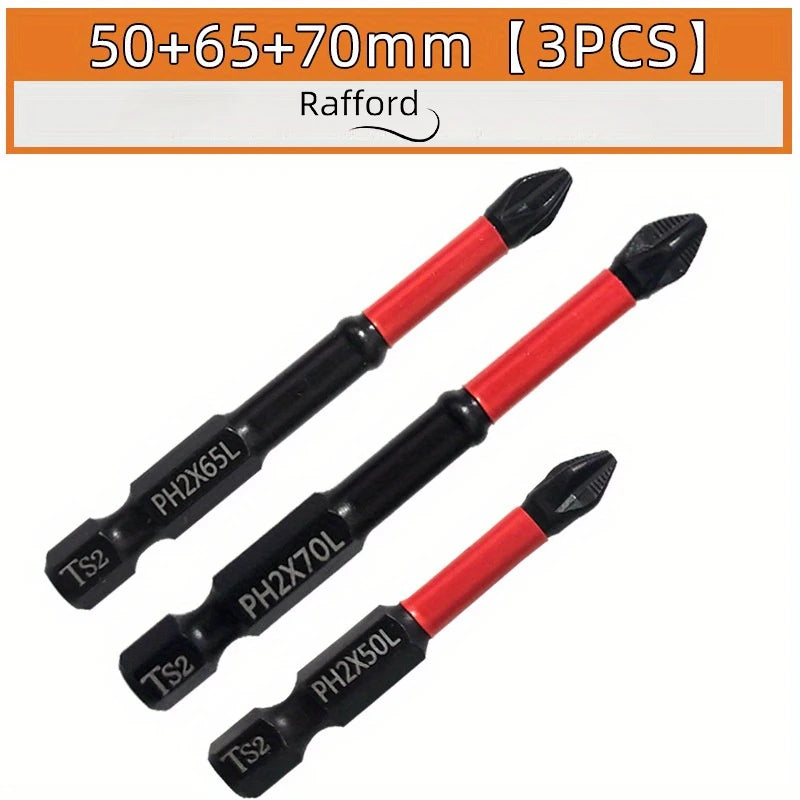 Magnetic Non-Slip Drill Bit Set 3/6/12 Pieces, S2 Steel, Crosshead and Impact Drill Bits, Suitable for Electric and Hand Drivers