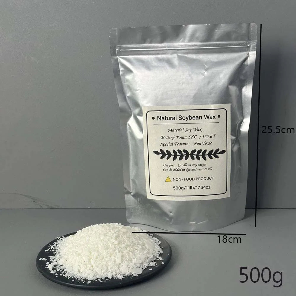 500g/1kg Natural Soy Wax Flake DIY Candle Making Supplies Scented Candle Raw Material Smokeless Candles Wicks Making Crafts