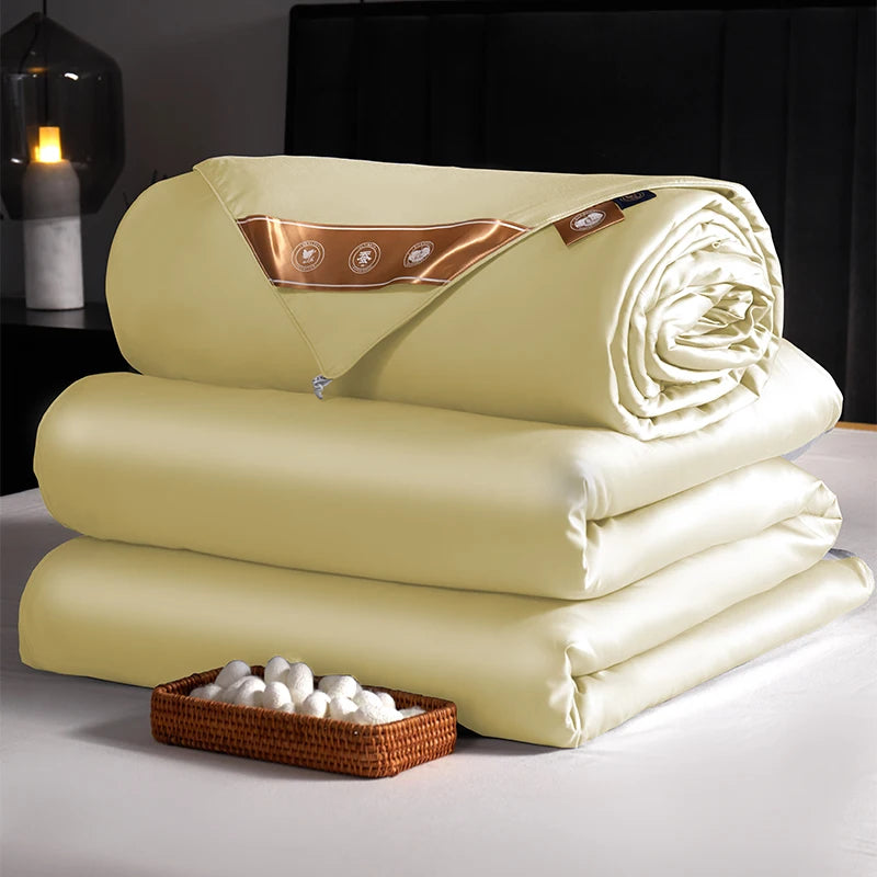 silk quilt Queen King size Hand-made Silk quilts Comforter Crafted with 100% Pure Silk Floss for winter summer all seasons